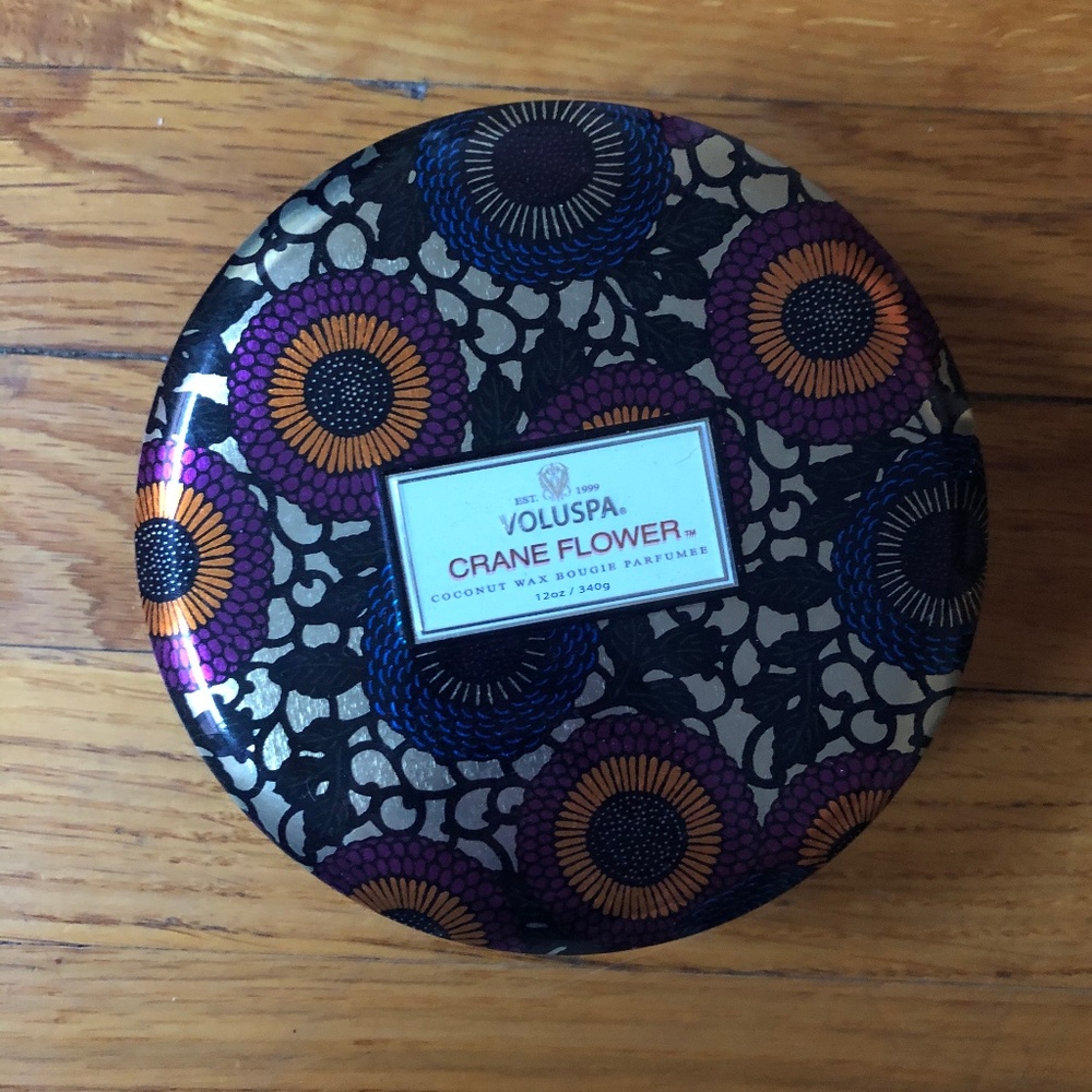 Voluspa Crane Flower 3 Wick Tin Candle